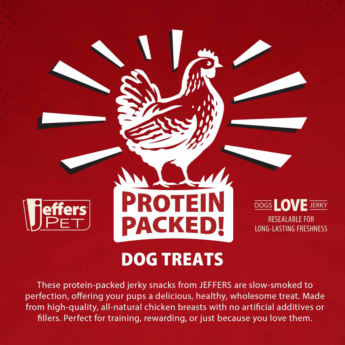 Jeffers Chicken Jerky Healthy Dog Treats, 24 oz - 100% Natural, Grain-free, Gluten-free, Made in USA