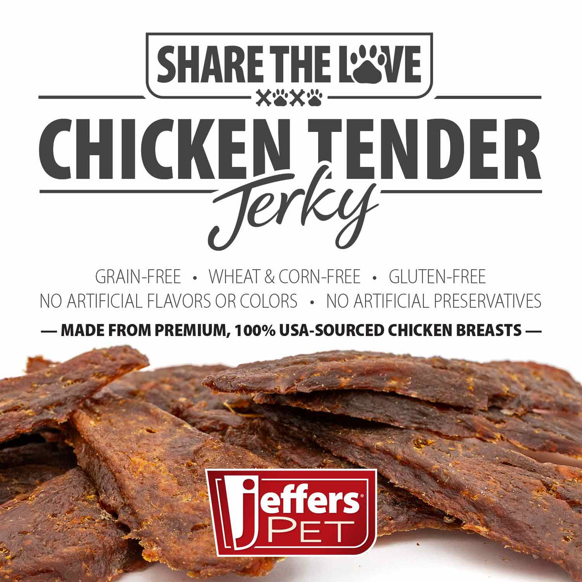 Jeffers Chicken Jerky Healthy Dog Treats, 24 oz - 100% Natural, Grain-free, Gluten-free, Made in USA