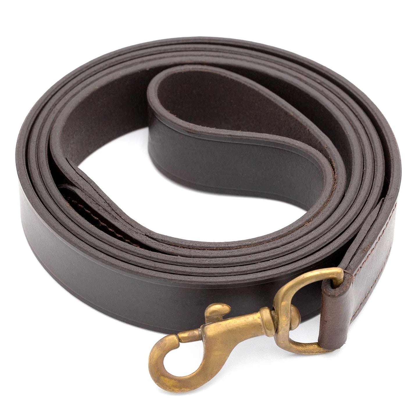 Jeffers Flat Leather Dog Leash with Hand Strap, 6'