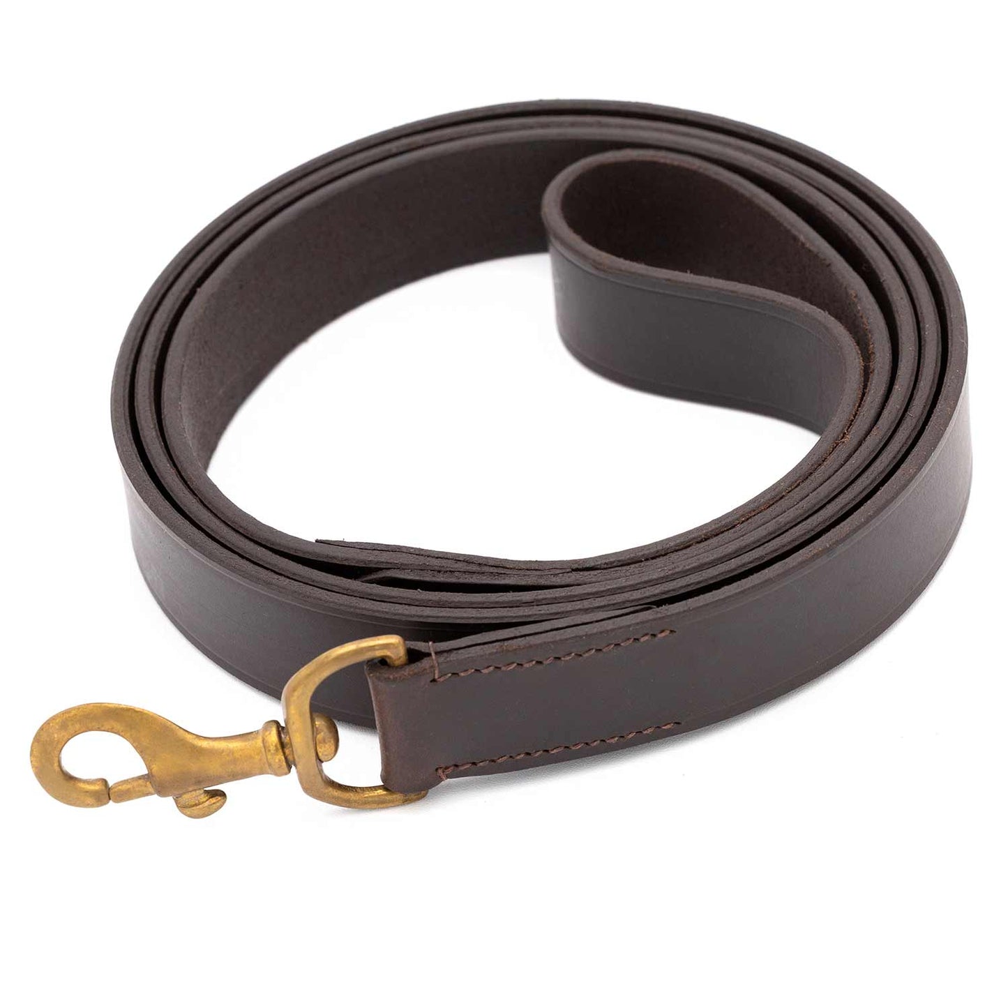 Jeffers Flat Leather Dog Leash with Hand Strap, 6'