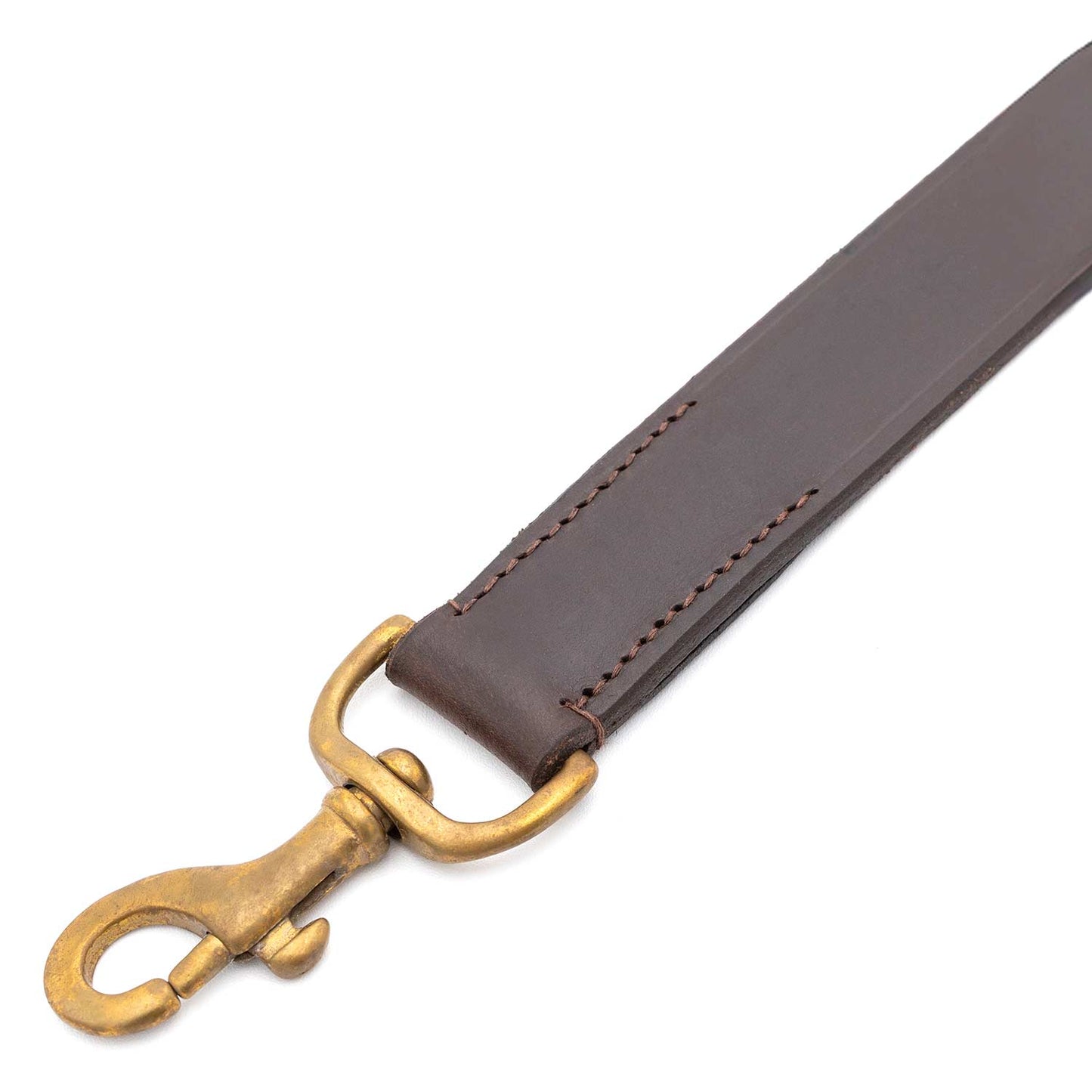 Jeffers Flat Leather Dog Leash with Hand Strap, 6'