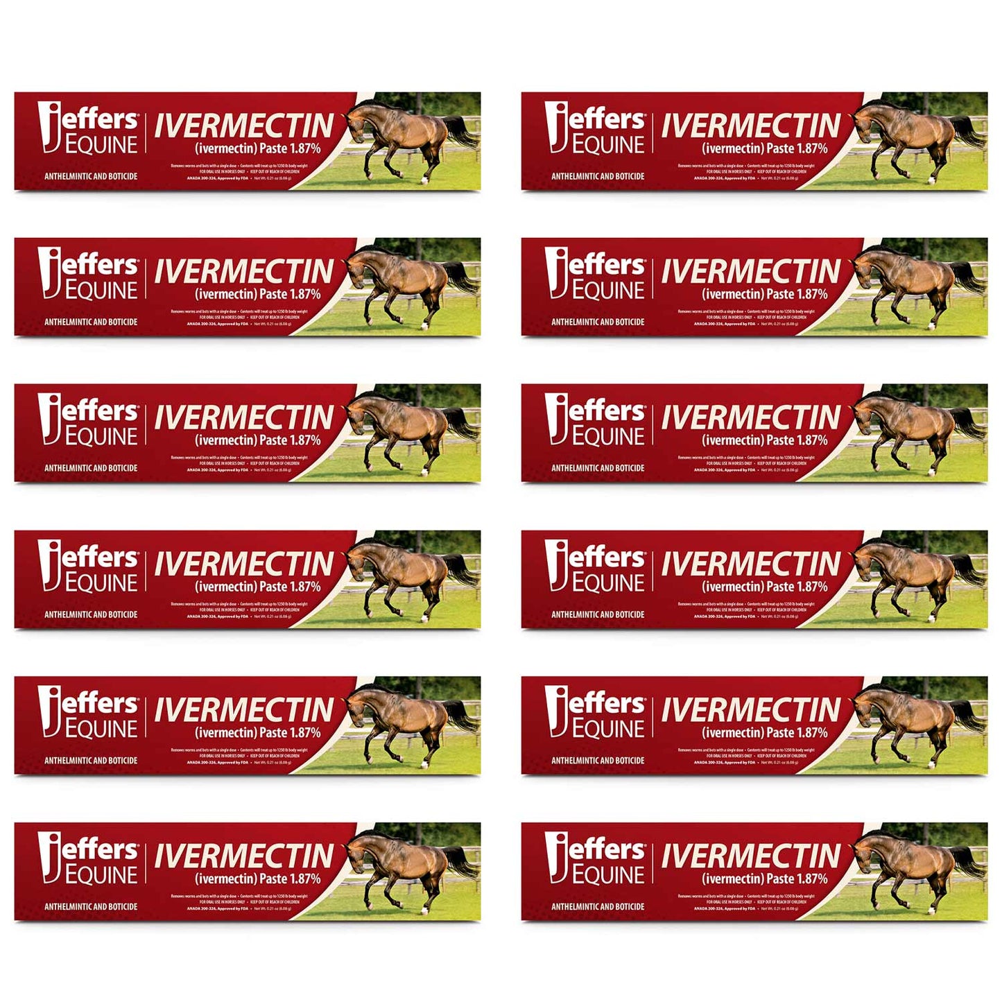 Jeffers Ivermectin Horse Dewormer Gel for Horses, Apple Flavored