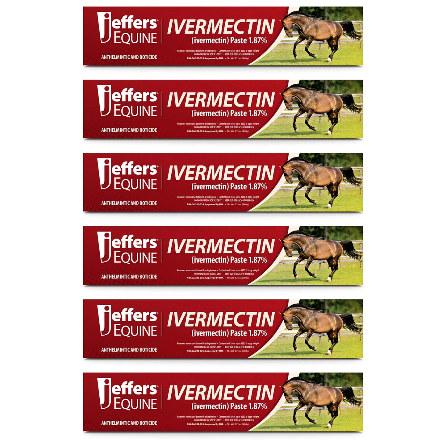 Jeffers Ivermectin Horse Dewormer Gel for Horses, Apple Flavored