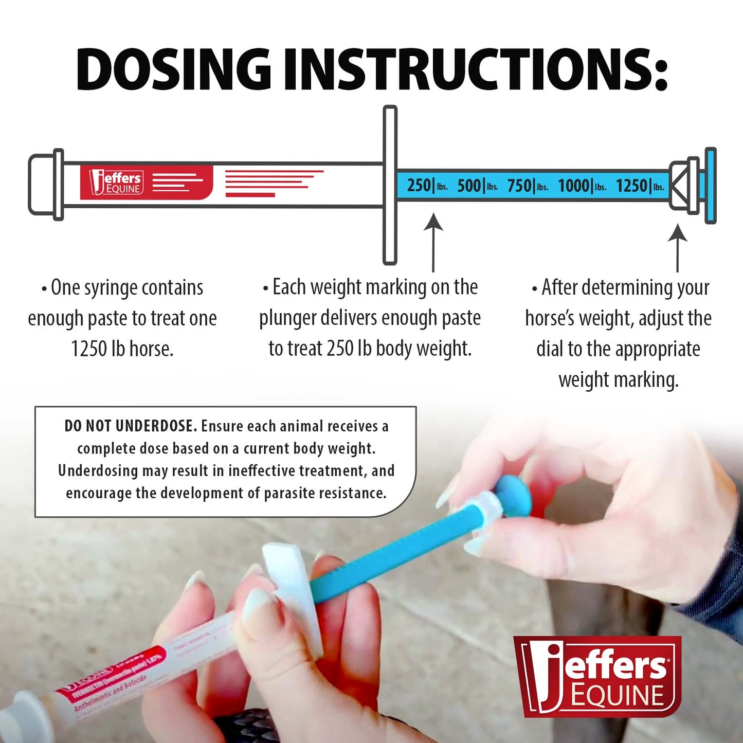 Jeffers Ivermectin Horse Dewormer Gel for Horses, Apple Flavored