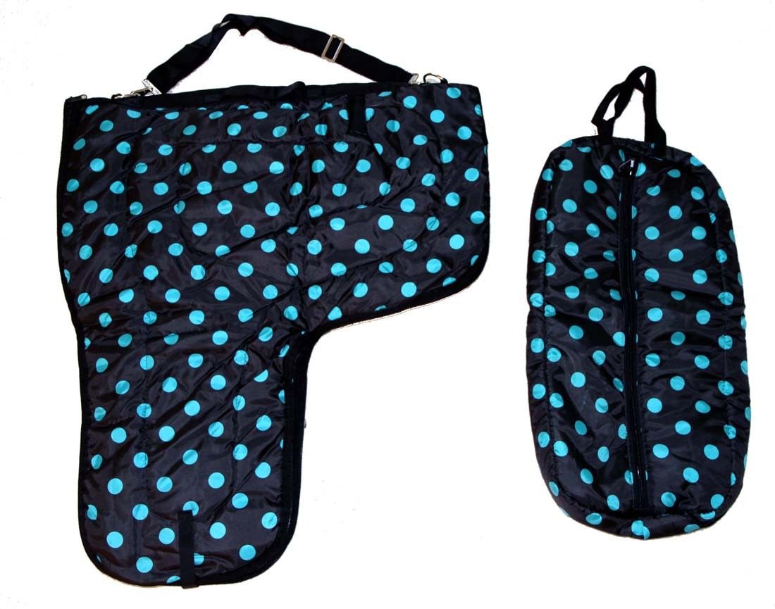 AJ Tack Western Padded Saddle & Bridle Carrier Set | 420D Nylon | 8 Colors