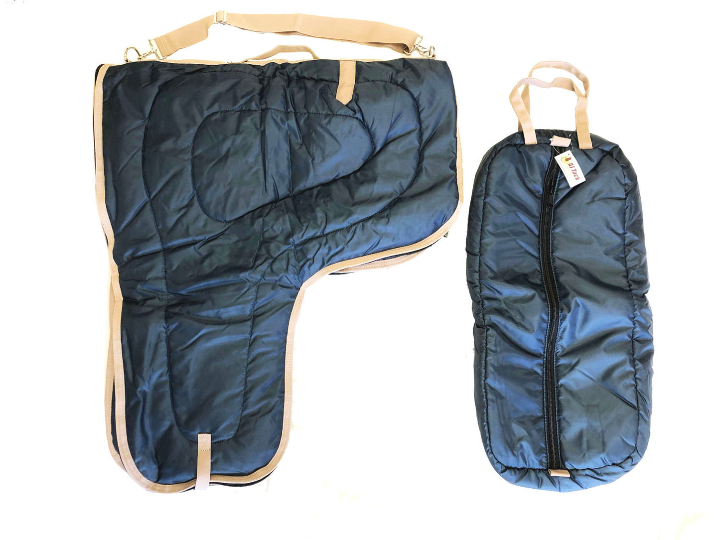 AJ Tack Western Padded Saddle & Bridle Carrier Set | 420D Nylon | 8 Colors