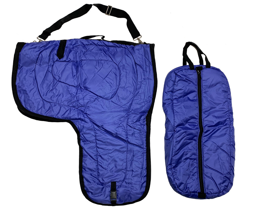 AJ Tack Western Padded Saddle & Bridle Carrier Set | 420D Nylon | 8 Colors