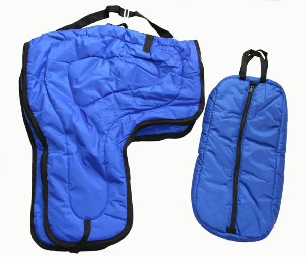 AJ Tack Western Padded Saddle & Bridle Carrier Set | 420D Nylon | 8 Colors