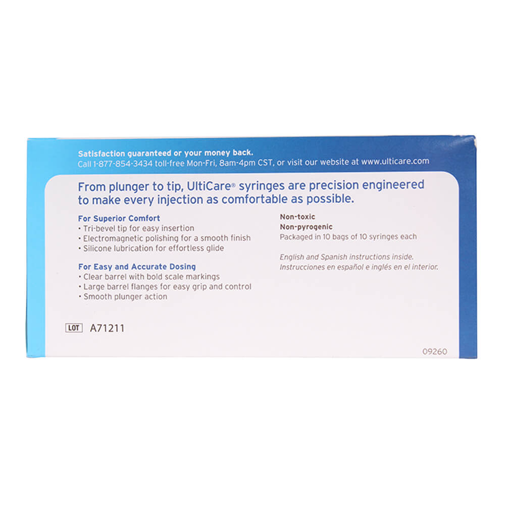 UltiCare U-40 Insulin Syringes for Pets, 29ga x ½", Box of 100 ct